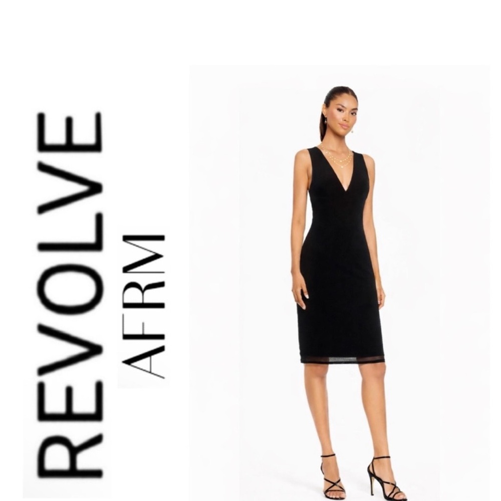 AFRM Classic Black Midi Dress
